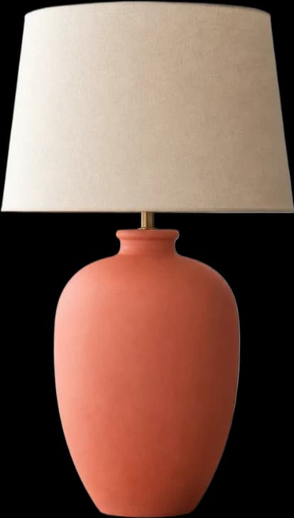 The coral table lamp isolated on a transparent background